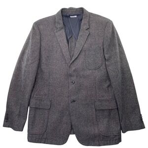 Merona Sport Coat Mens XL Slim Fit Brown Herringbone 100% Cotton Partial Lining